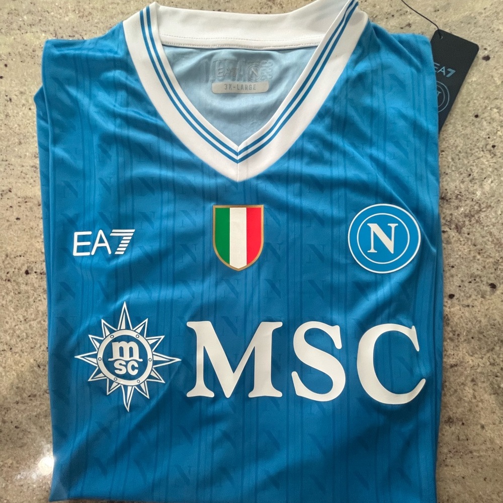 EA7 Blue Replica Soccer Jersey-NAPOLI